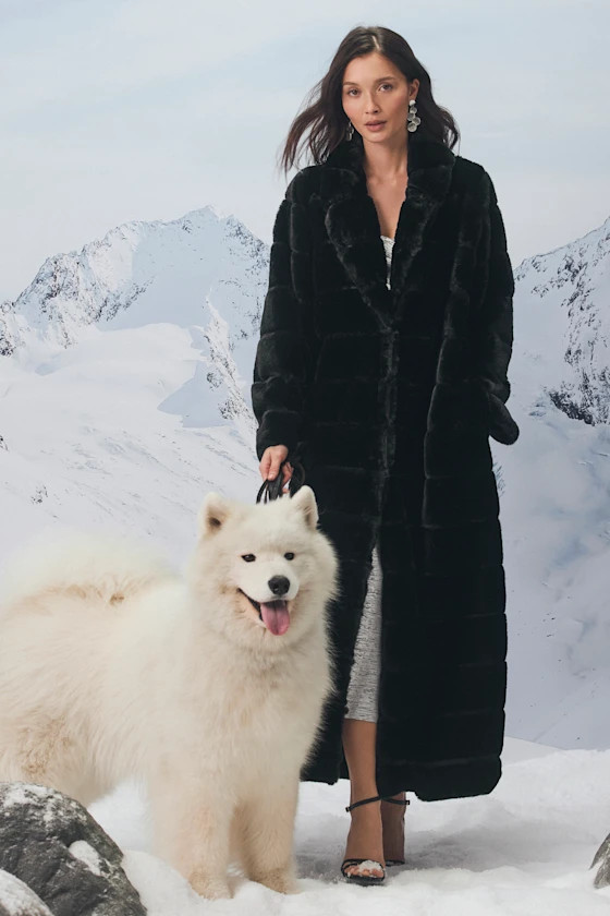 Fantastically Cozy Black Quilted Faux Fur Long Coat | Lulus