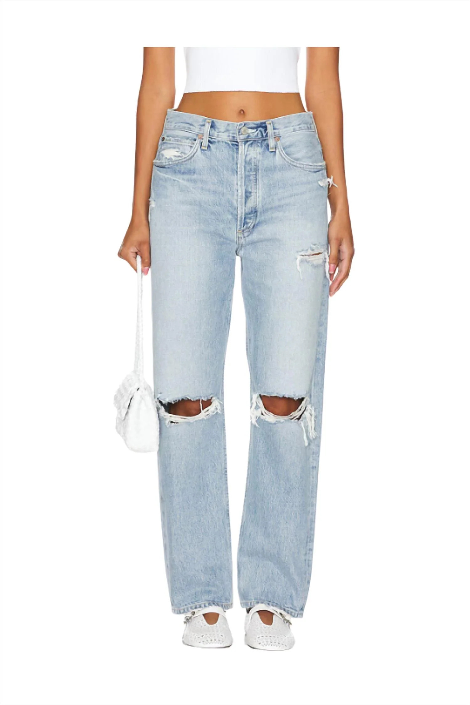 90S Mid Rise Straight Leg Jeans In Threadbare | Shop Simon