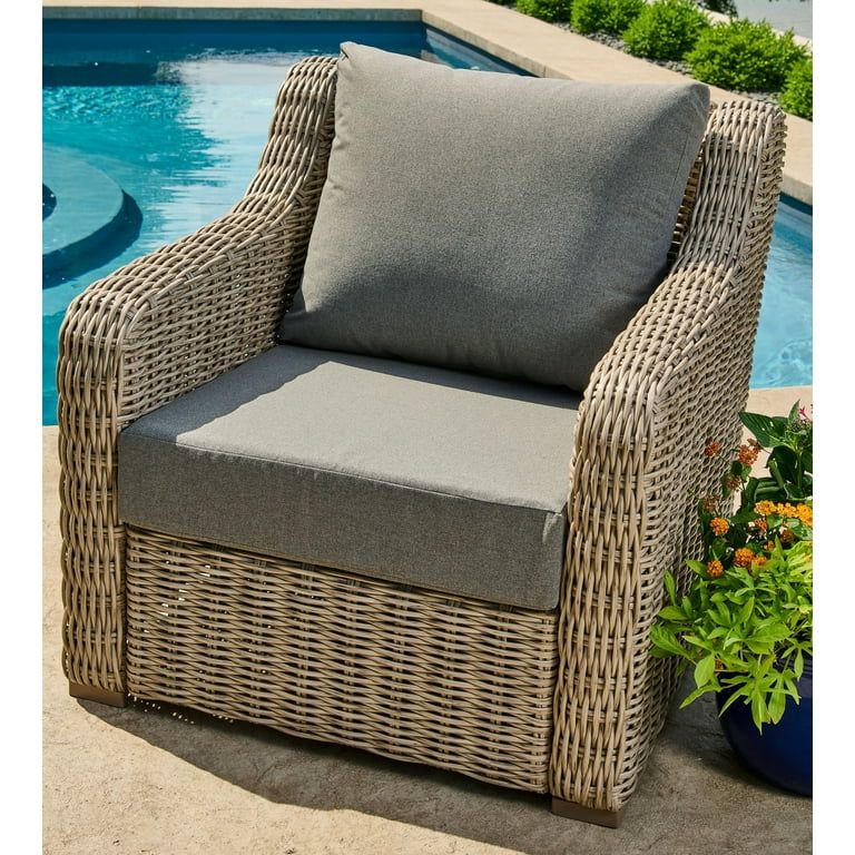 Better Homes & Gardens Grey Outdoor 24" x 24" 2 Piece Deep Seat Cushion Set - Walmart.com | Walmart (US)