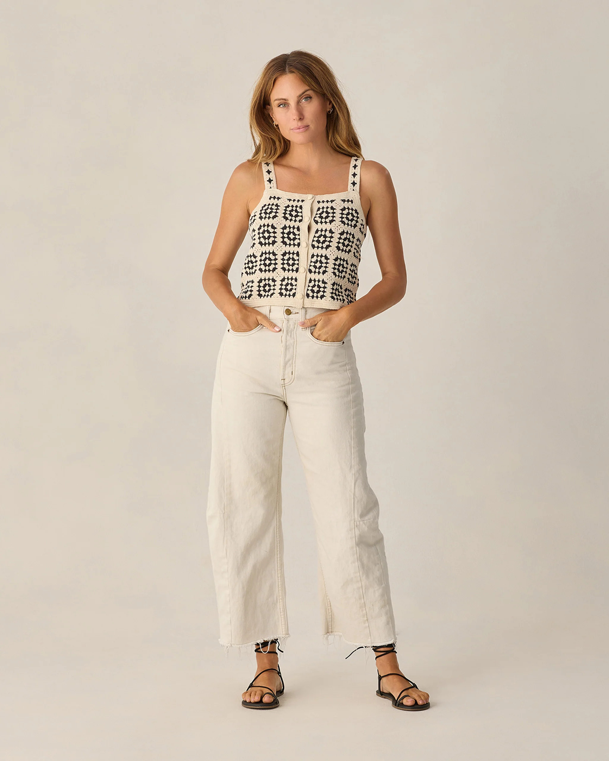 Women's Crochet Tank Abstract | Rylee + Cru