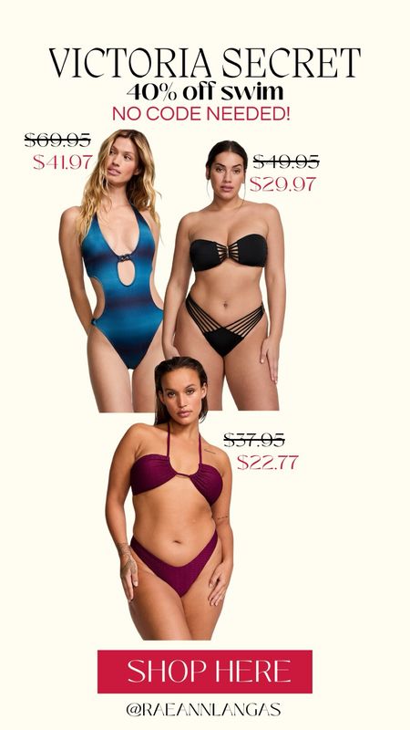 40% off select swim styles at Victoria Secret!

#LTKsalealert #LTKswim #LTKmidsize