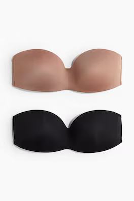 2-pack padded microfibre bandeau bras | H&M (UK, MY, IN, SG, PH, TW, HK)