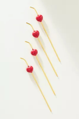 Cherry Garnish Cocktail Picks, Set of 4 | Anthropologie (US)