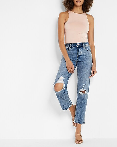 Body Contour Double Layer High Neck Thong Bodysuit | Express