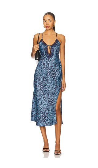 Someone Like You Midi Slip Dress in Navy Combo | Revolve Clothing (Global)