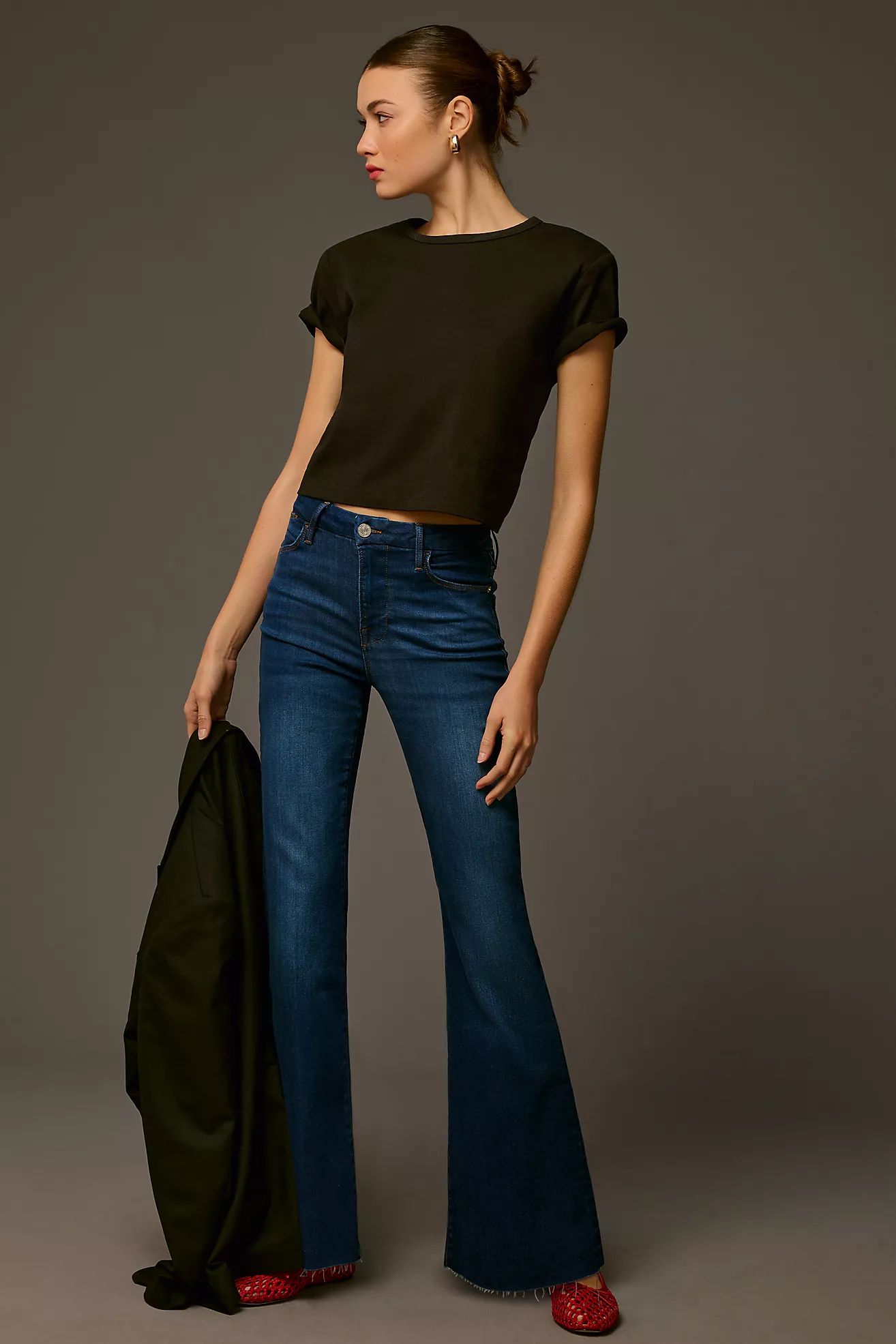 Frame Le High Easy High-Rise Flare Jeans | Anthropologie (US)