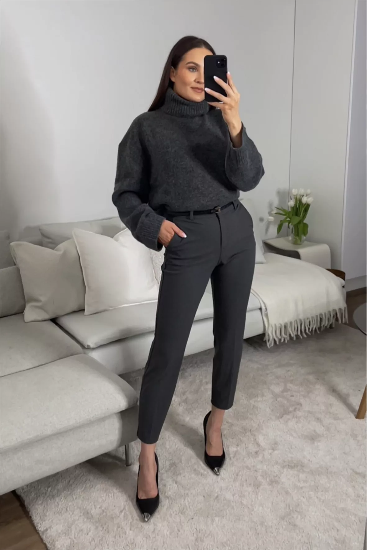 Oversized polo-neck jumper - Dark … curated on LTK