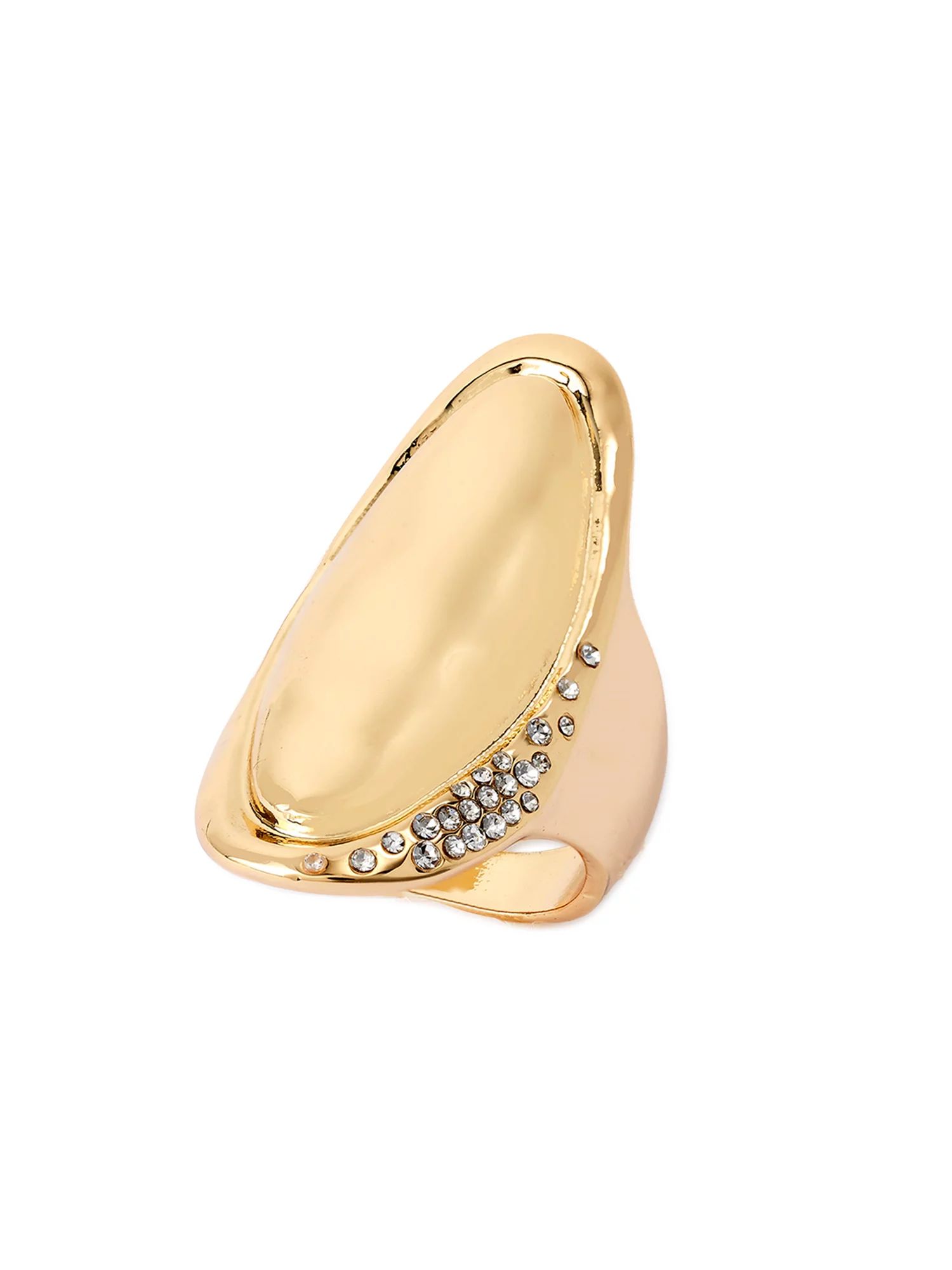Sofia Jewelry by Sofia Vergara Women's Gold Tone Pavé Oval Ring, Size 8 | Walmart (US)