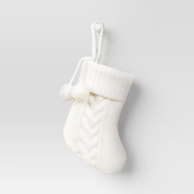 Mini Cable Knit Christmas Stocking White - Wondershop™ | Target