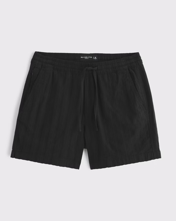 Men's Linen-Blend Pull-On Short | Men's Bottoms | Abercrombie.com | Abercrombie & Fitch (US)