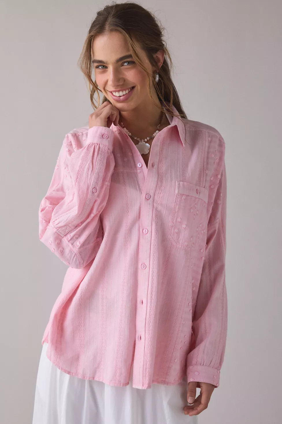 BDG Alex Oversized Cotton Button-Down Shirt | Urban Outfitters (US and RoW)