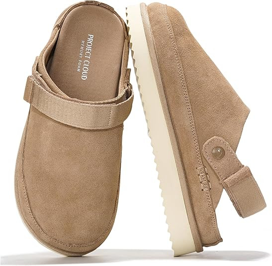 Project Cloud Genuine Suede Clogs for Women - Memory Foam Womens Clogs & Mules with Adjustable St... | Amazon (US)