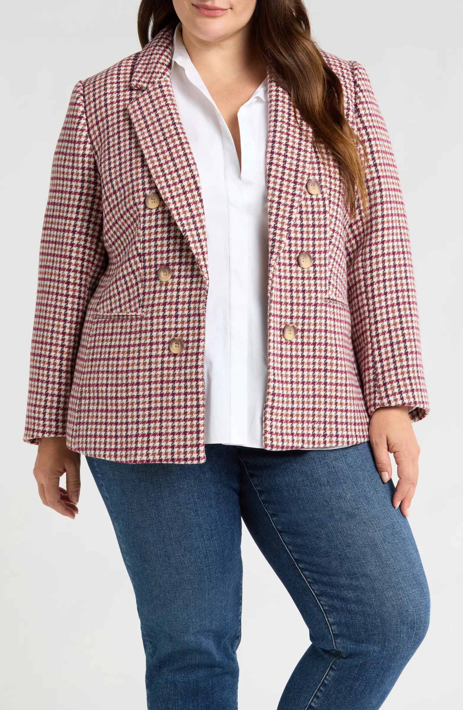 Houndstooth Faux Double Breasted Blazer | Nordstrom