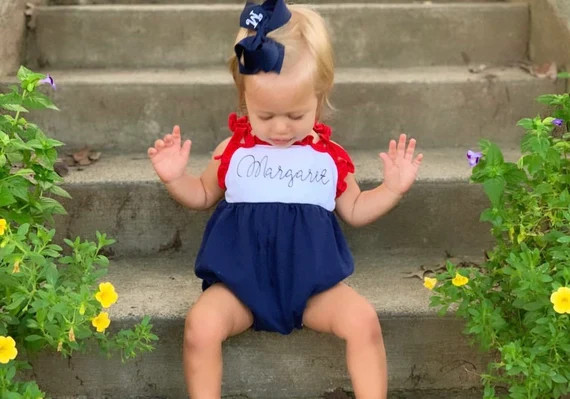 Girls Romper Fourth of July Outfit 4th Patriotic Outfit | Etsy | Etsy (US)