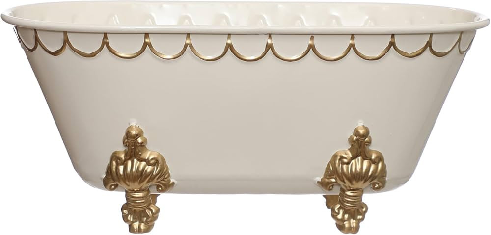 Ashland 12" Gold & White Bathtub Accent Spring Home Decor | Amazon (US)