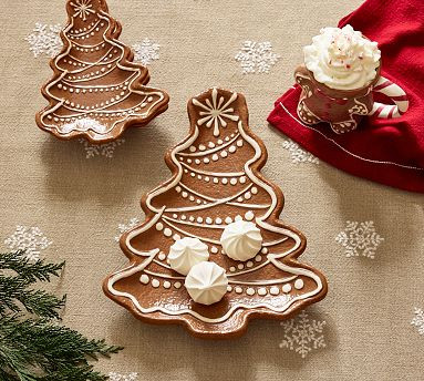 Gingerbread Tree Stoneware Serving Platter | Pottery Barn (US)