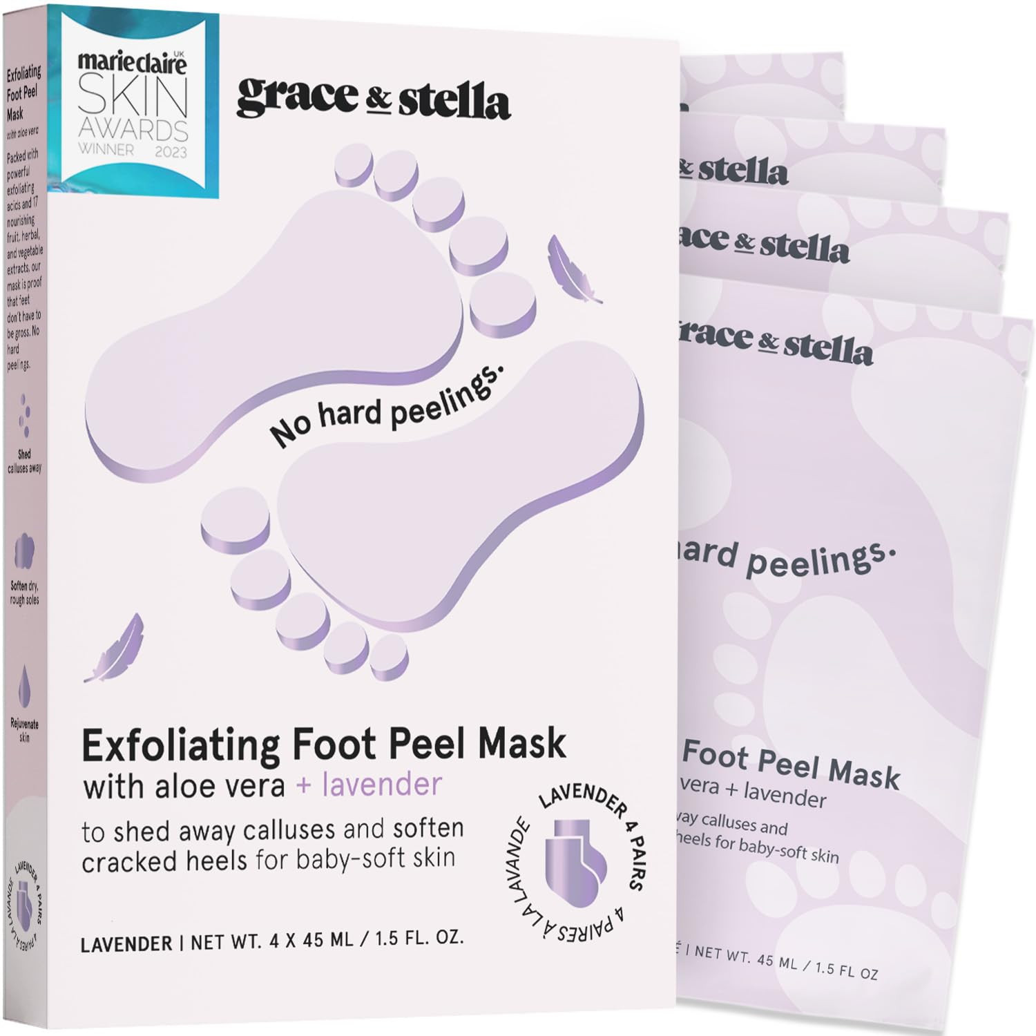 grace & stella Award-Winning Foot Peel Mask - Foot Peeling Mask with Aloe Vera - Moisturizing Foo... | Amazon (US)