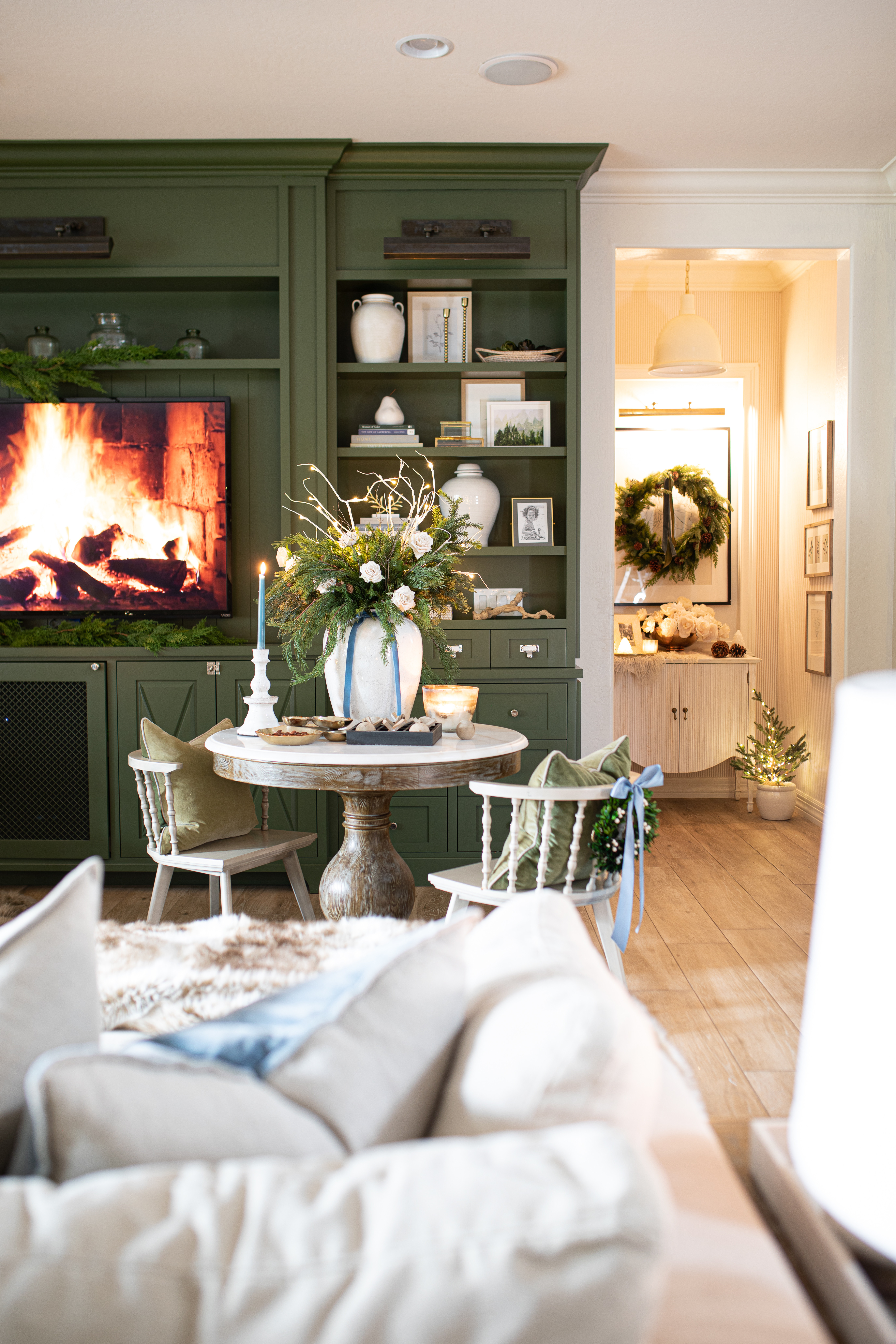 Beautiful lighting, warm colors and all the cozy touches! 

Check out some of my favorite pieces from Arhaus that made this room super cozy for Christmas! 

LtK Holiday, Arhaus, Christmas living room, family room, christmas decor, Christmas inspiration 


#LTKSeasonal #LTKHome
