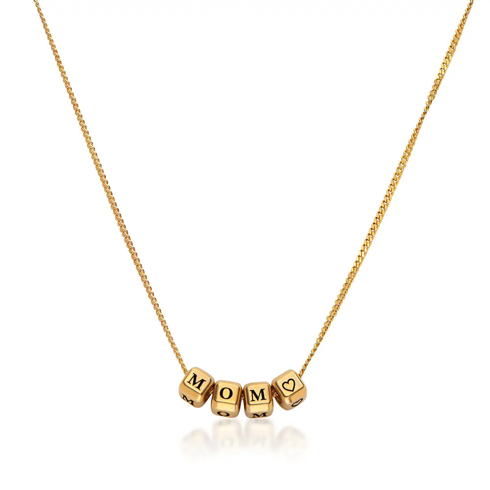 Little Loves Initial Cube Necklace in Gold Plating | Theo Grace