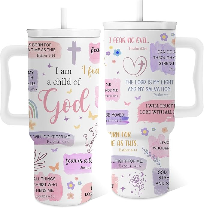 Christian Gifts for Women Girls, God Tumbler 24oz I Am a Child of God Coffee Mug Cup, Inspiration... | Amazon (US)