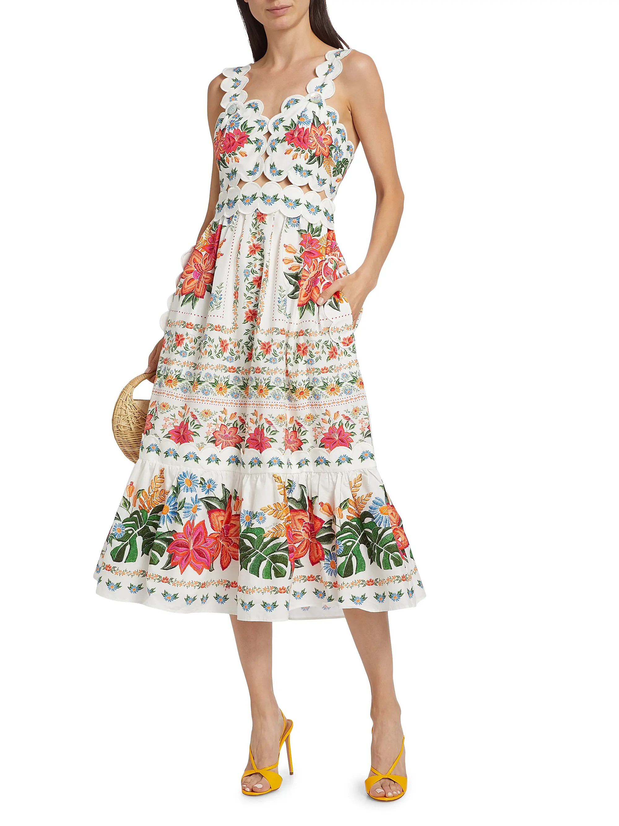 Bloom Garden Flounce Midi-Dress | Saks Fifth Avenue