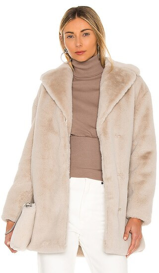 ALLSAINTS Amice Faux Fur Jacket in Beige. - size 8 (also in 0, 00, 10, 2, 4, 6) | Revolve Clothing (Global)