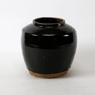 Lily's Living Medium Vintage Oil Pot With Black Glaze, 8 Inch Tall (Size & Finish Vary) | Bed Bath & Beyond