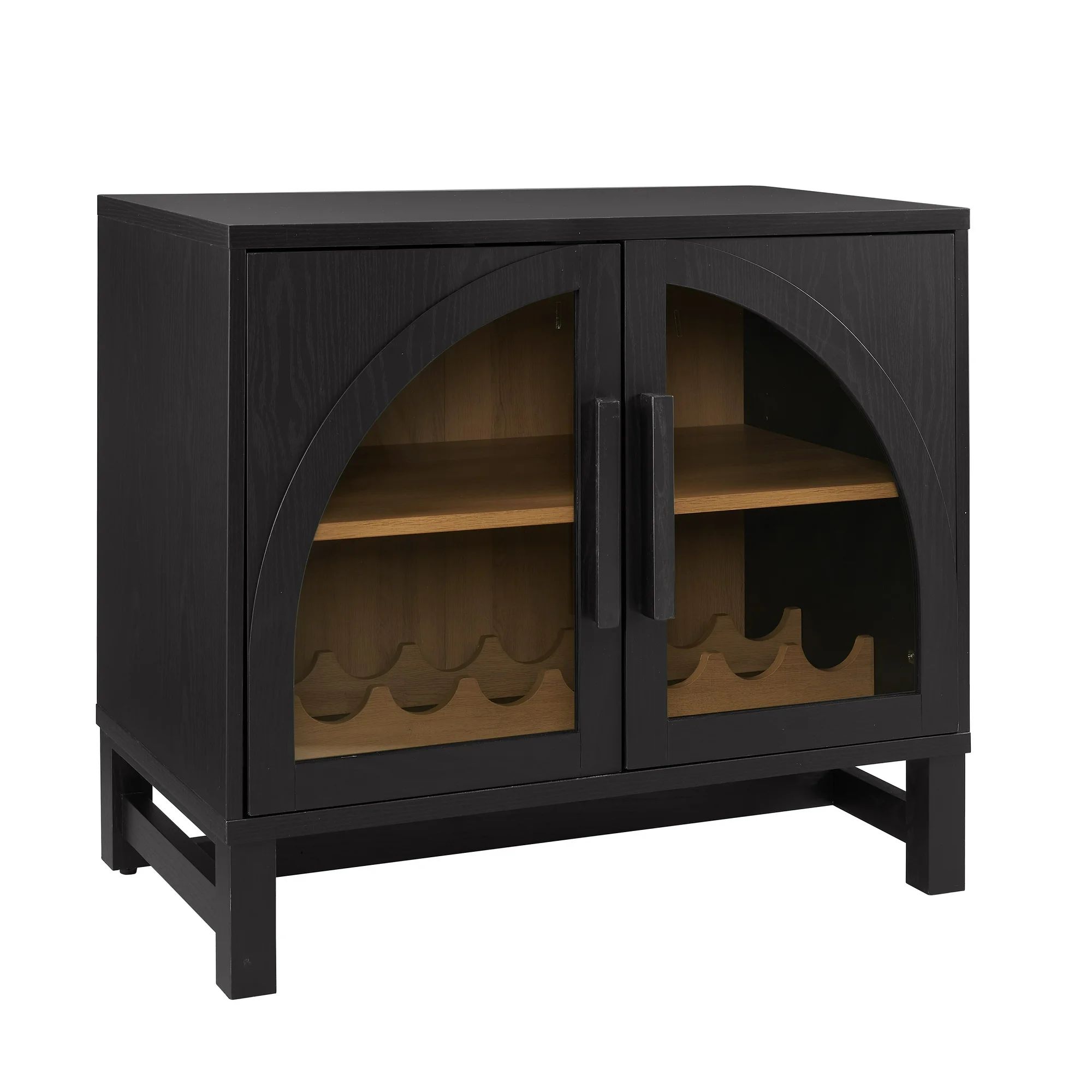 Better Homes & Gardens Juliet Arc Door Bar Cabinet, Black Wood Finish | Walmart (US)