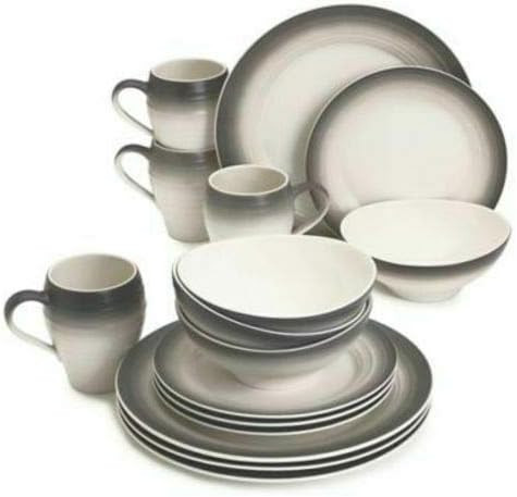 Mikasa Swirl 16-Piece Dinnerware Set, Service For 4, Ombre Mocha | Amazon (US)