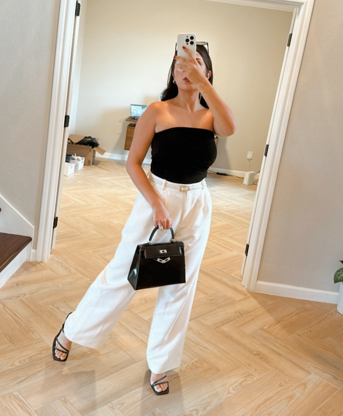 Sumer date nights with the girls white trousers black top strapless heels sandals 

#LTKFindsUnder100 #LTKShoeCrush #LTKU