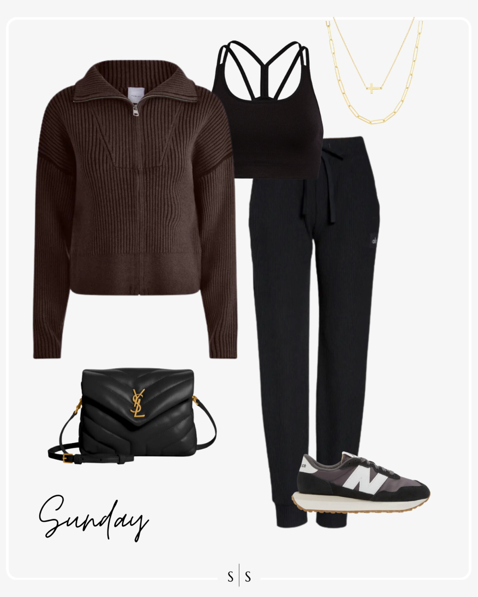 Style Guide of the Week | The High Low: mix of high end and affordable: sweater jacket, joggers, sneakers, designer handbag, sports bra 

Timeless style, outfit ideas, designer, warm weather style, athleisure wear, activewear, weekend wear, Summer outfits, closet basics, casual style, chic style, everyday outfit. See all details on thesarahstories.com ✨

#LTKFitness #LTKstyletip #LTKFind