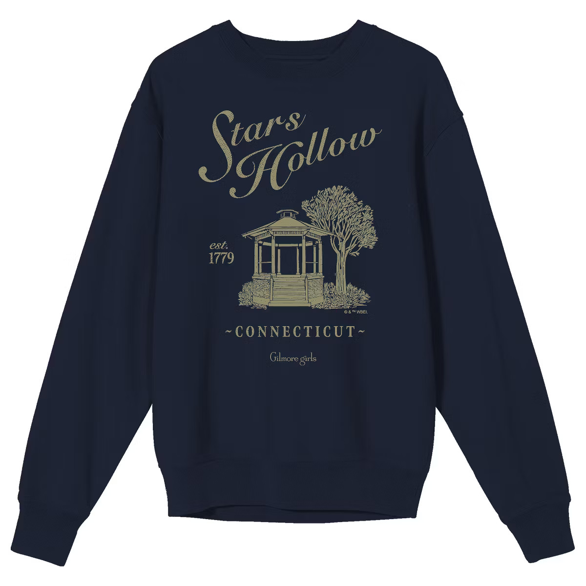Gilmore Girls Stars Hollow Copper Script Adult Navy Blue Crew Neck Sweatshirt | Target