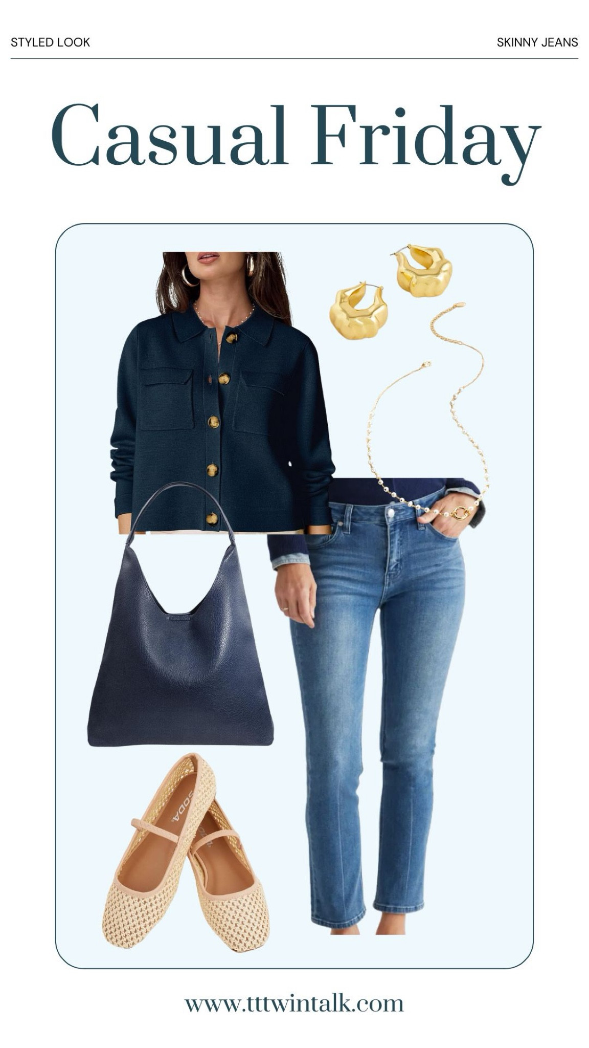 Casual Friday outfit idea. This Amazon cropped cardigan and woven flats are great casual workwear options  

#LTKOver40 #LTKSeasonal #LTKStyleTip