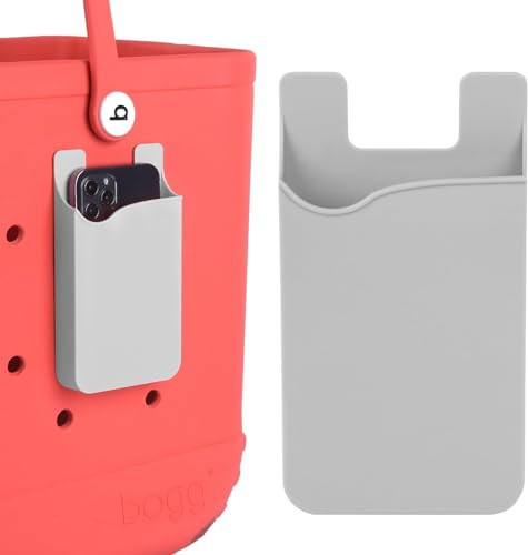 Raymall Accessories Phone Holder for Bogg Bag, Universal ABS Hard Plastic Cell Phone Case Holder Compatible with L/XL Simple Modern and XL Bogg Beach Tote Bag (Grey) | Amazon (US)