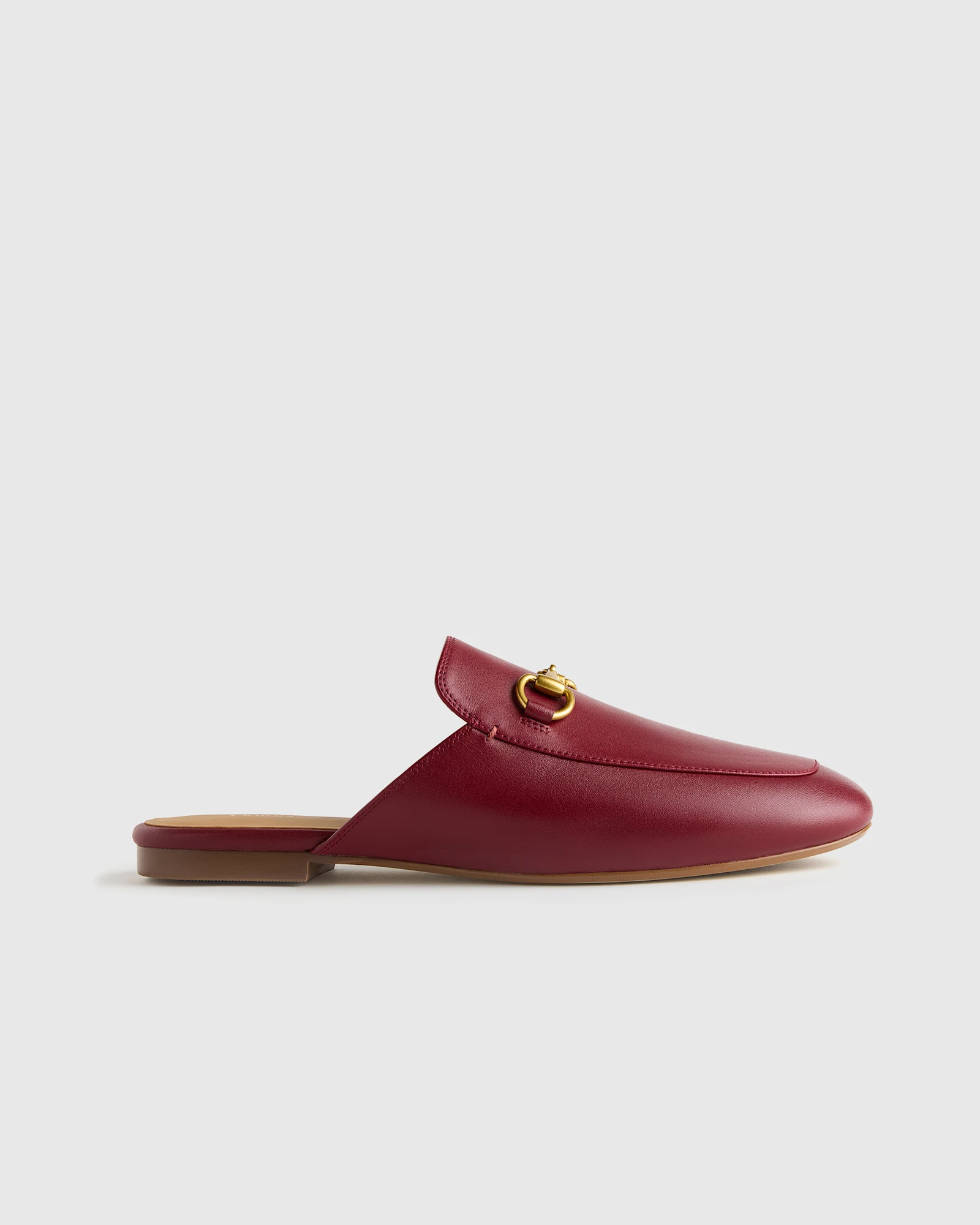 Quince | Women's Italian Leather Horsebit Loafer Mule in Bone, Size 6.5 | Quince