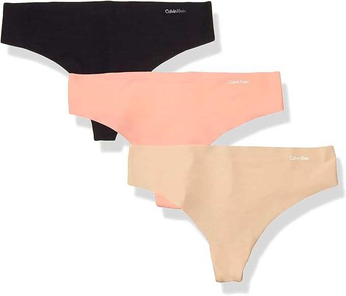 Calvin Klein Women's Invisibles Thong Multi-Pack Panty | Amazon (US)