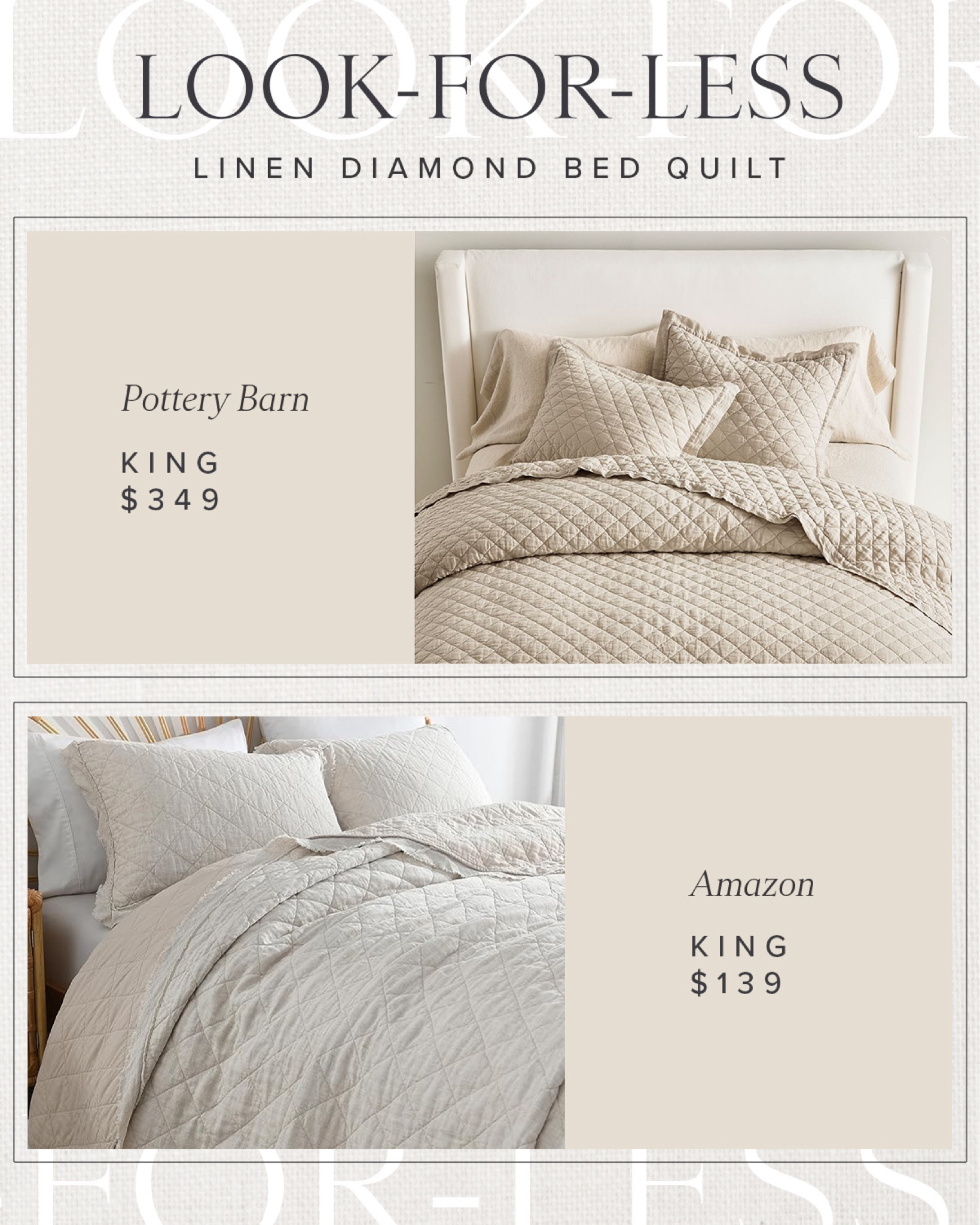 Look-for-Less \ linen bed quilt find from
Amazon! Same look for under half of the price!

Bedroom
Bedding
Decor 

#LTKHome