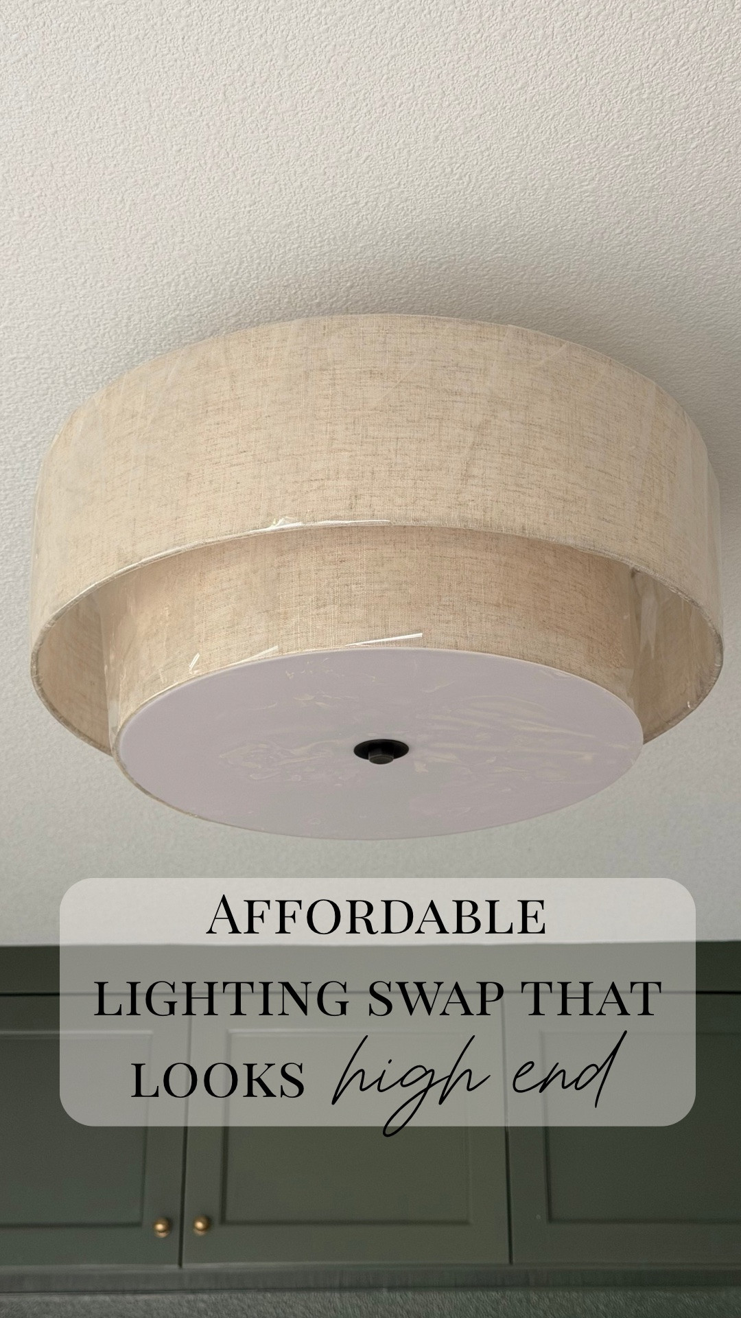 Affordable linen semi-flush mount ceiling light for a warm organic modern home 🤍

We used this two-tier fabric linen drum ceiling light in two rooms during our remodel, and it’s such a good affordable lighting find.

The larger 19.7" size replaced our small outdated entryway hanging fixture and the big Sputnik-style office chandelier that was hanging just low enough to graze Brad’s head.

The linen shade adds warmth, texture, and softness, while the oversized scale makes the room feel more updated and elevated. It comes in a smaller 16" size around $72 and a larger 19.7" size currently around $129, which makes it a great budget-friendly ceiling light option.

Linking the exact semi-flush mount ceiling light, plus the other lighting sources we replaced during our remodel: kitchen pendants, hallway lighting, bathroom lighting, office lighting, and warm organic modern lighting finds.

#LTKHome
