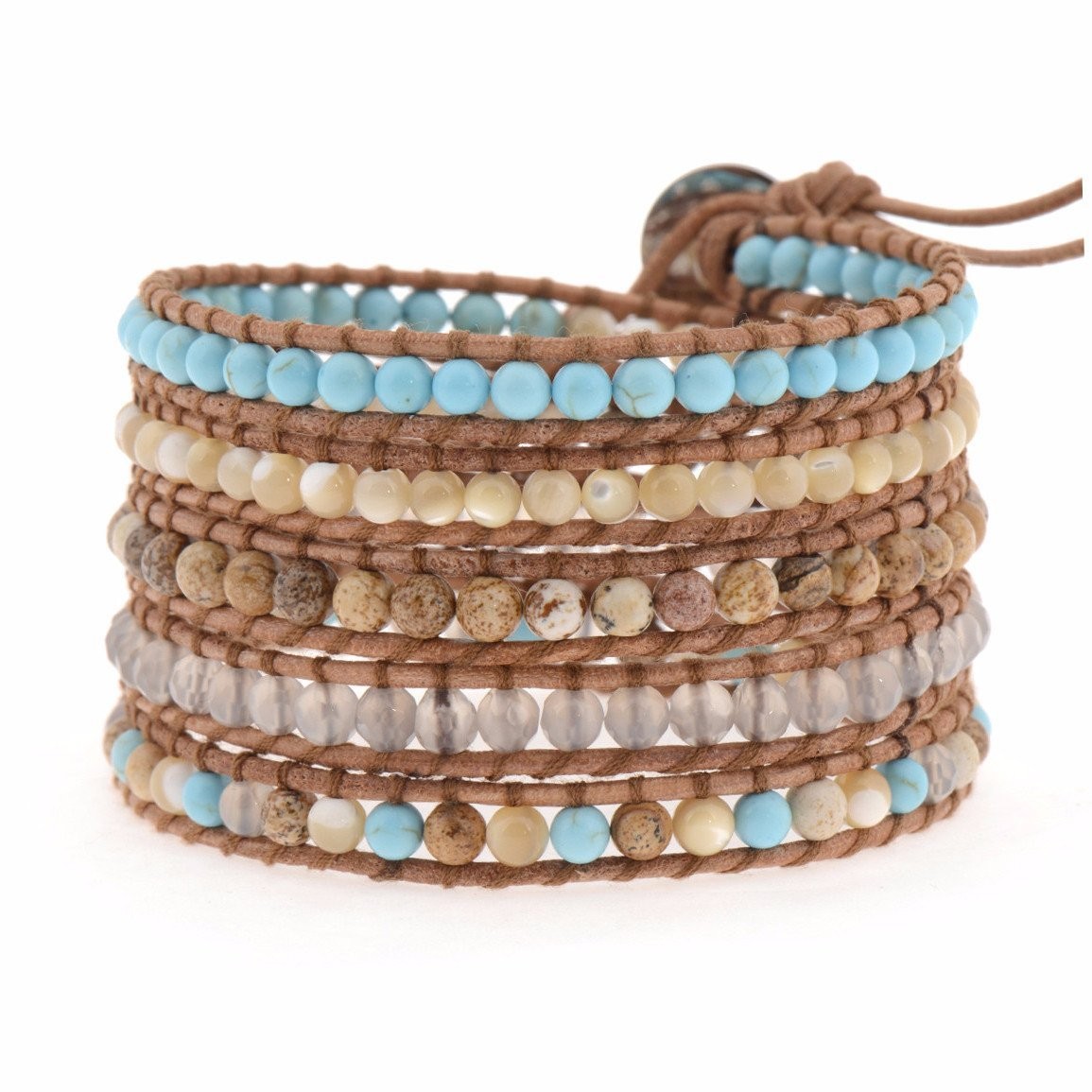 Turquoise & Shell on Natural | Victoria Emerson