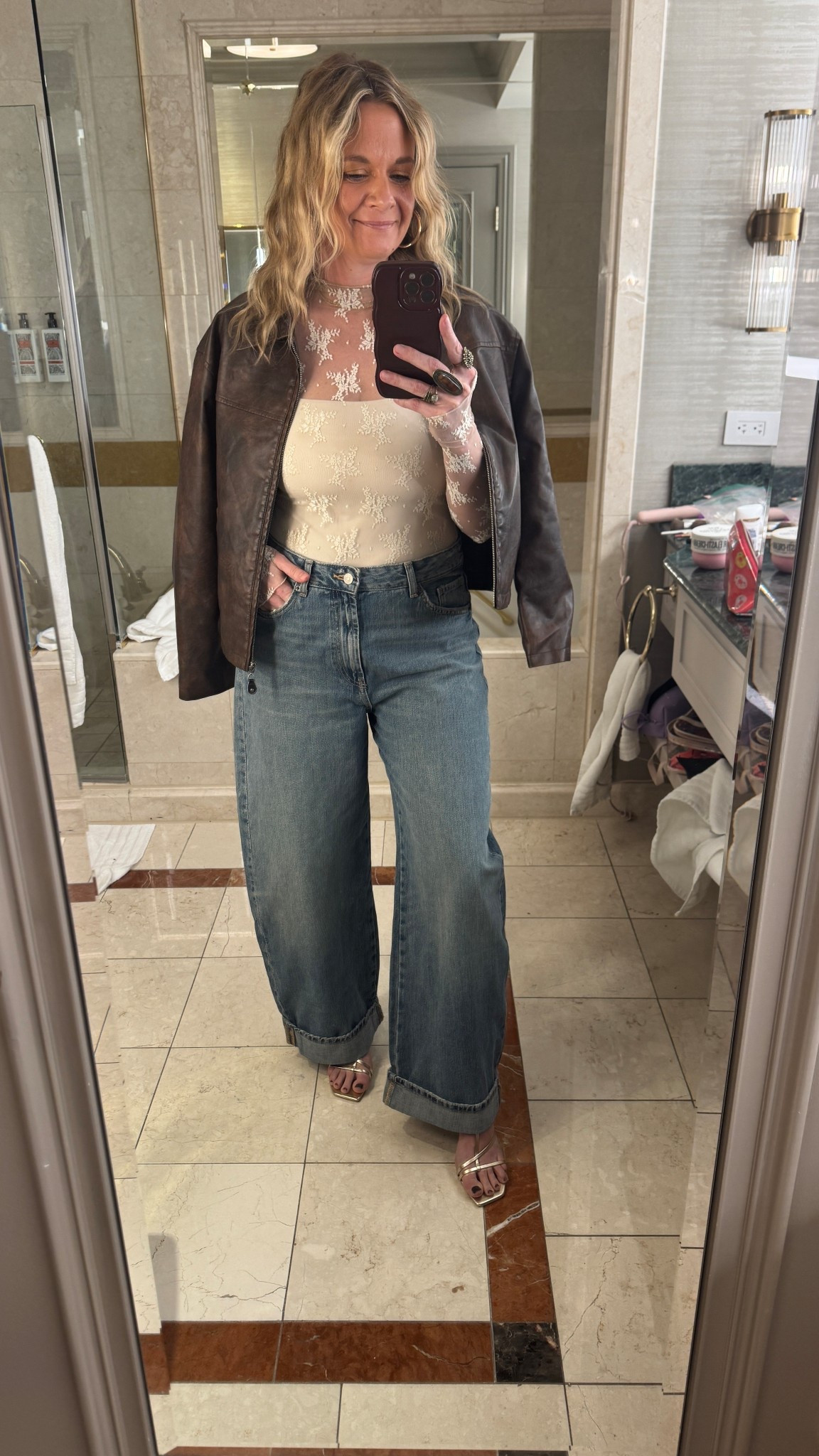 Concert night at The Sphere! Dressed up denim with a little layered lace number and my leather jacket for later ✨

#LTKOver40 #LTKootd #LTKTravel