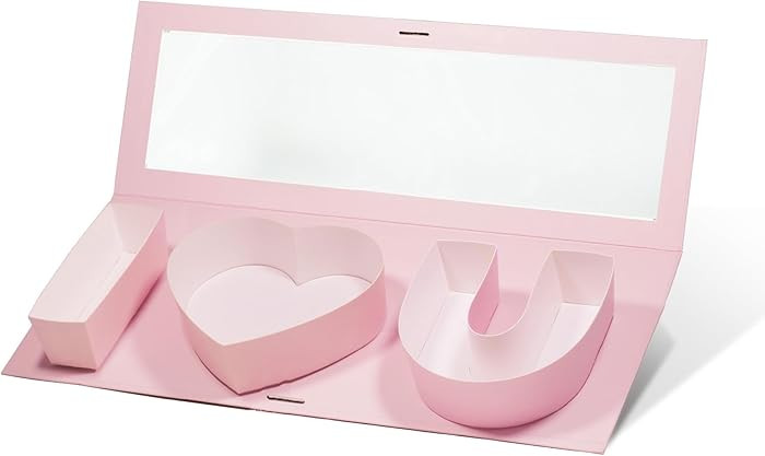 Geoto 17.3 x 6 x 2 inches Creative Design I Love You Letter Shaped Cardboard Valentine's Day Love... | Amazon (US)