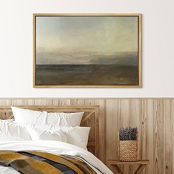 SIGNLEADER Framed Canvas Print Wall Art Black Abstract Pastel Landscape Nature Wilderness Illustr... | Amazon (US)