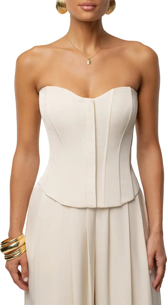 VIiv Satin Strapless Bustier Top | Nordstrom