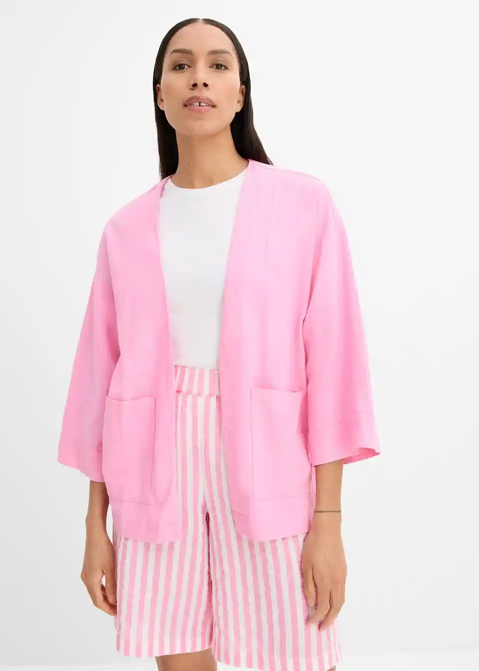 Kimono-Bluse aus Leinen- Mix | Bonprix DE