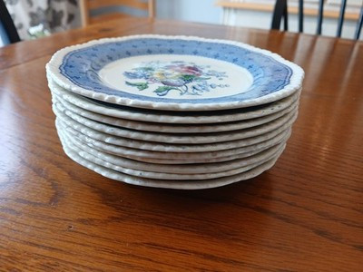 Vintage Ridgways Shelton England Plymouth Blue Transferware Bread Plate | eBay US