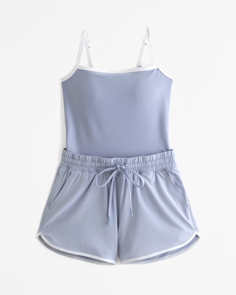 Abercrombie & Fitch Women's YPB sculptLUX Hybrid Onesie in Blue Smoke - Size XXS | Abercrombie & Fitch (US)