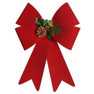 17.5" Red Velvet Outdoor Bow With Pinecone By Celebrate It™ | Michaels® | Michaels Stores