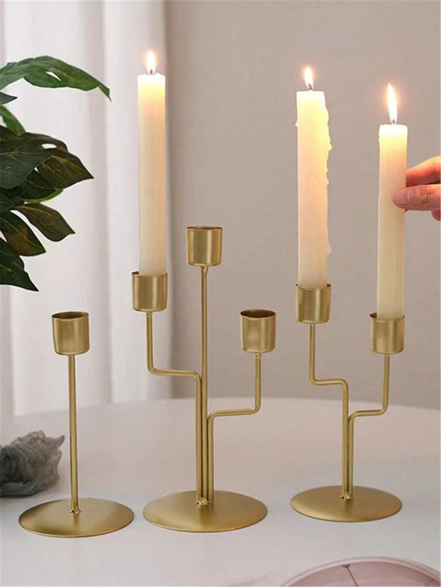 Luxurious Style Candle Holder Home Decoration, Vintage Design Romantic Tableware For Candlelight ... | SHEIN