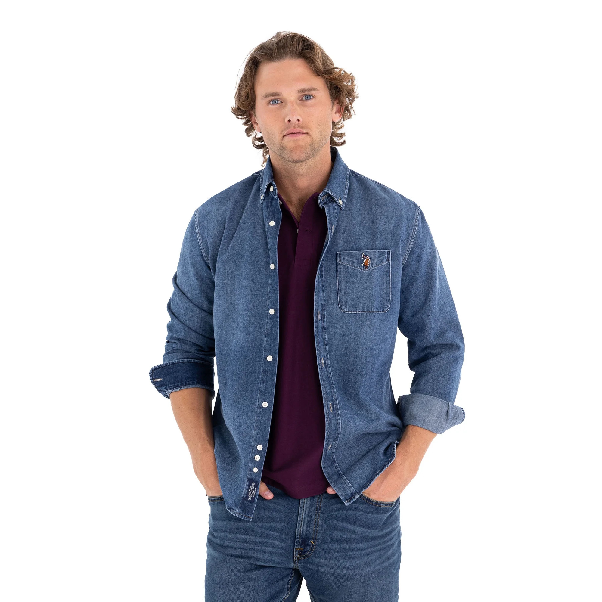 U.S. Polo Assn. Men's Long Sleeve Buttondown Shirt | Walmart (US)