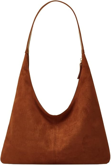 Trendy Suede Crescent Shoulder Bag Women Tote Bag Satchels Crossbody Purse Top-handle Travel Coll... | Amazon (US)